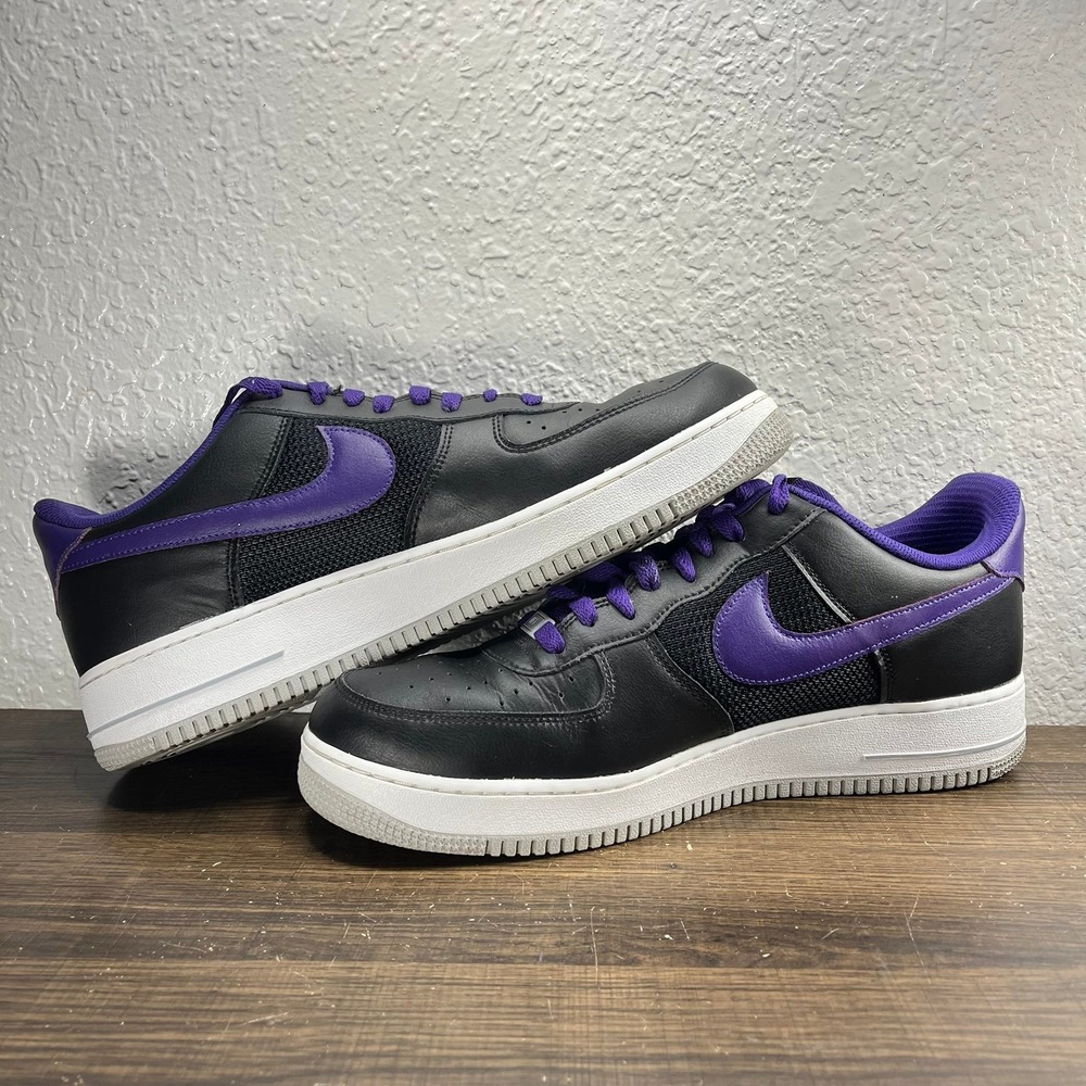 Nike By You Air Force 1 Low Men's Black Purple Shoes - Men's Size 13 - Picture 4 of 9